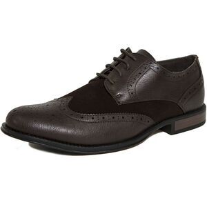 Alpine Swiss Zurich Mens Wing Tip Dress Shoes Two Tone Brogue Lace Up Oxfords